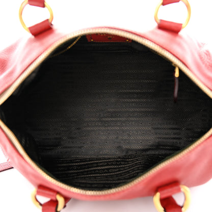 Prada Vitello Daino Top Handle Shoulder Bag Rosso 5 of 15
