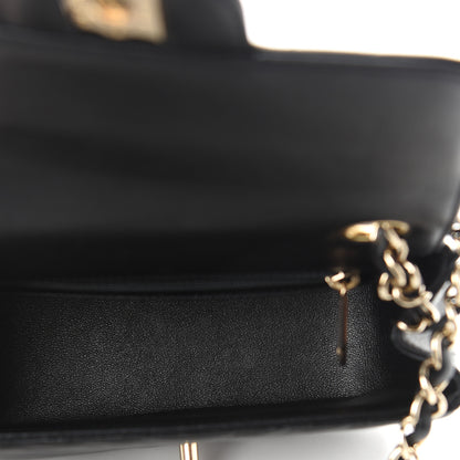 Chanel Lambskin Chevron Quilted Mini Square Flap Black 5 of 9