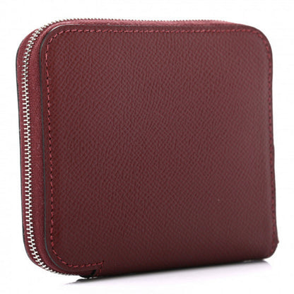 Hermes Epsom Silk'In Compact Wallet Rouge H Rose Mexico 3 of 7