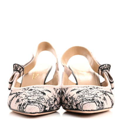 Christian Dior Canvas Embroidered Jardin Botanique J'Adoir Slingback 100mm Pumps 37 Black Nude 3 of 10