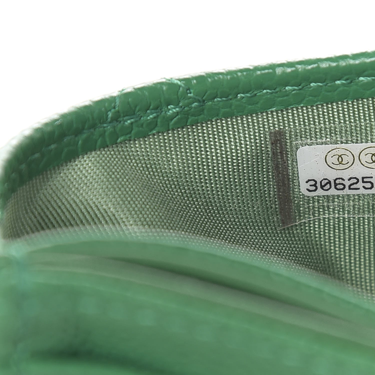 Chanel Caviar Quilted Card Holder Green 8 of 9
