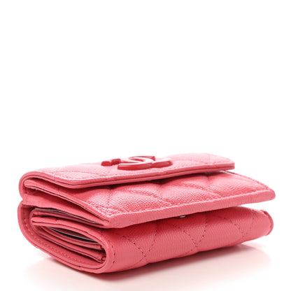 Chanel Caviar Quilted Incognito Compact Flap Wallet Pink 4 of 8