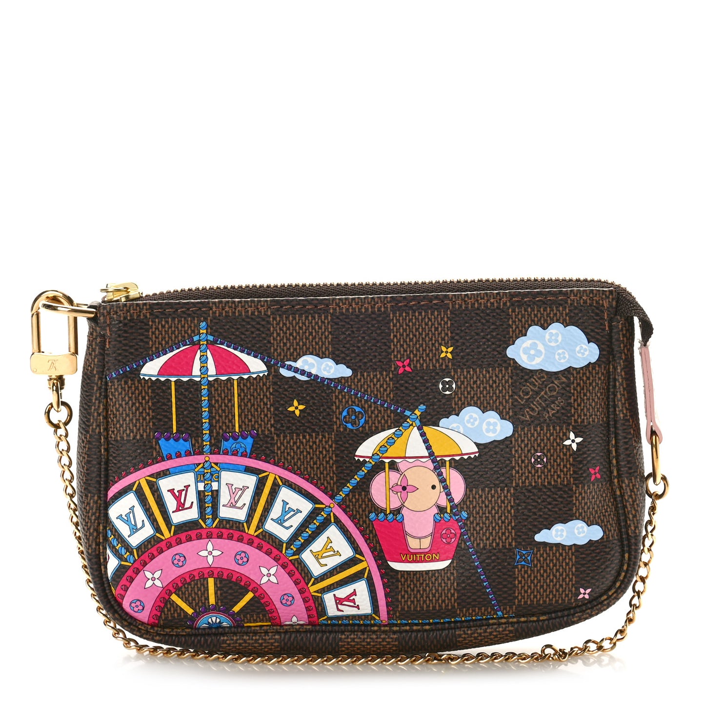 Damier Ebene 2020 Christmas Animation Big Wheel Mini Pochette Accessories Rose Ballerine