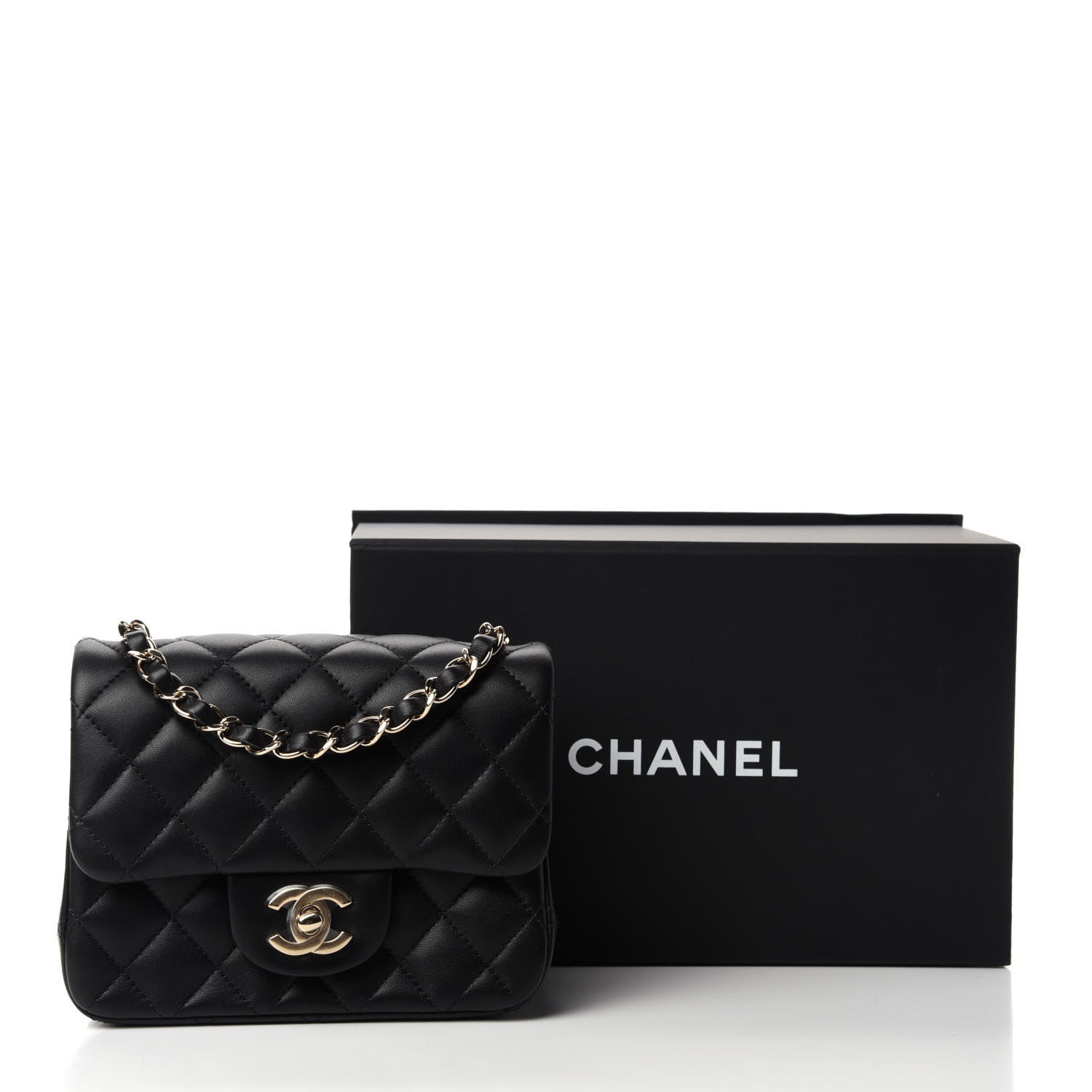Chanel Lambskin Quilted Mini Square Flap Black 11 of 11