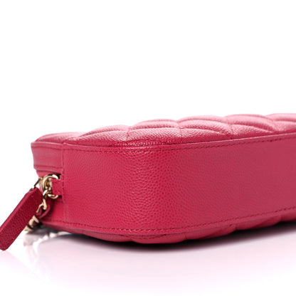 Chanel Caviar Quilted Camera Case Dark Pink 9 of 11