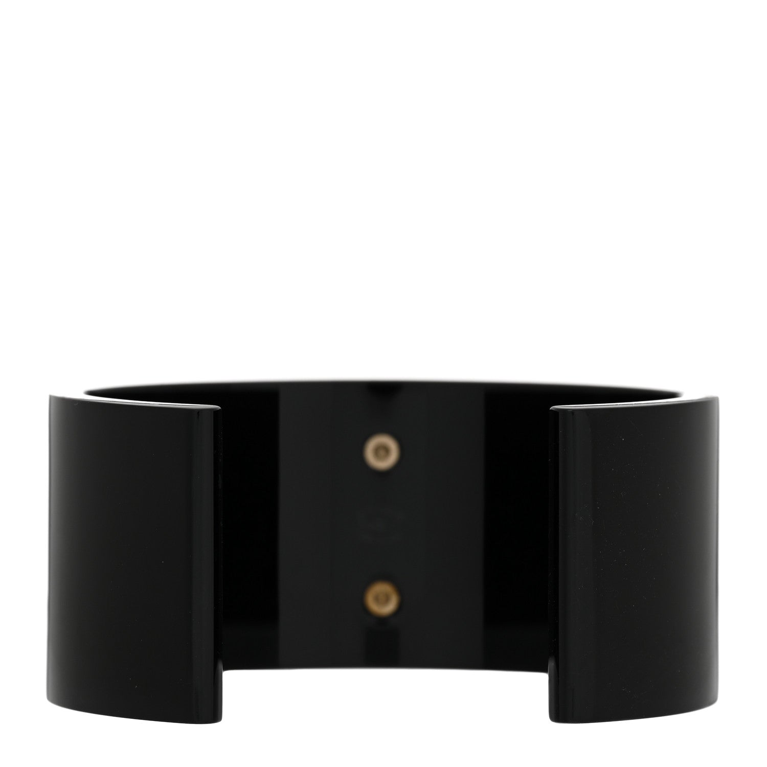 Chanel Resin CC Cuff Gold Black 3 of 4