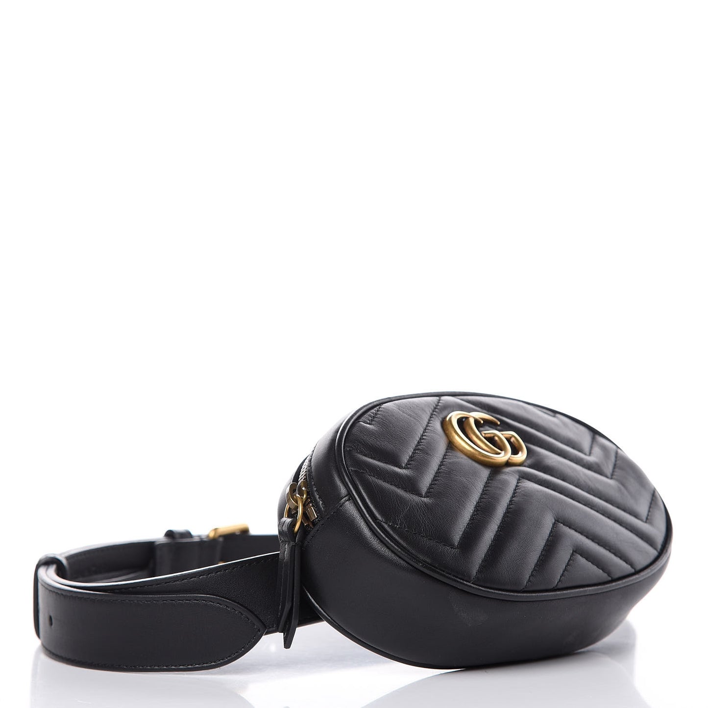 Calfskin Matelasse GG Marmont Belt Bag 85 34 Black