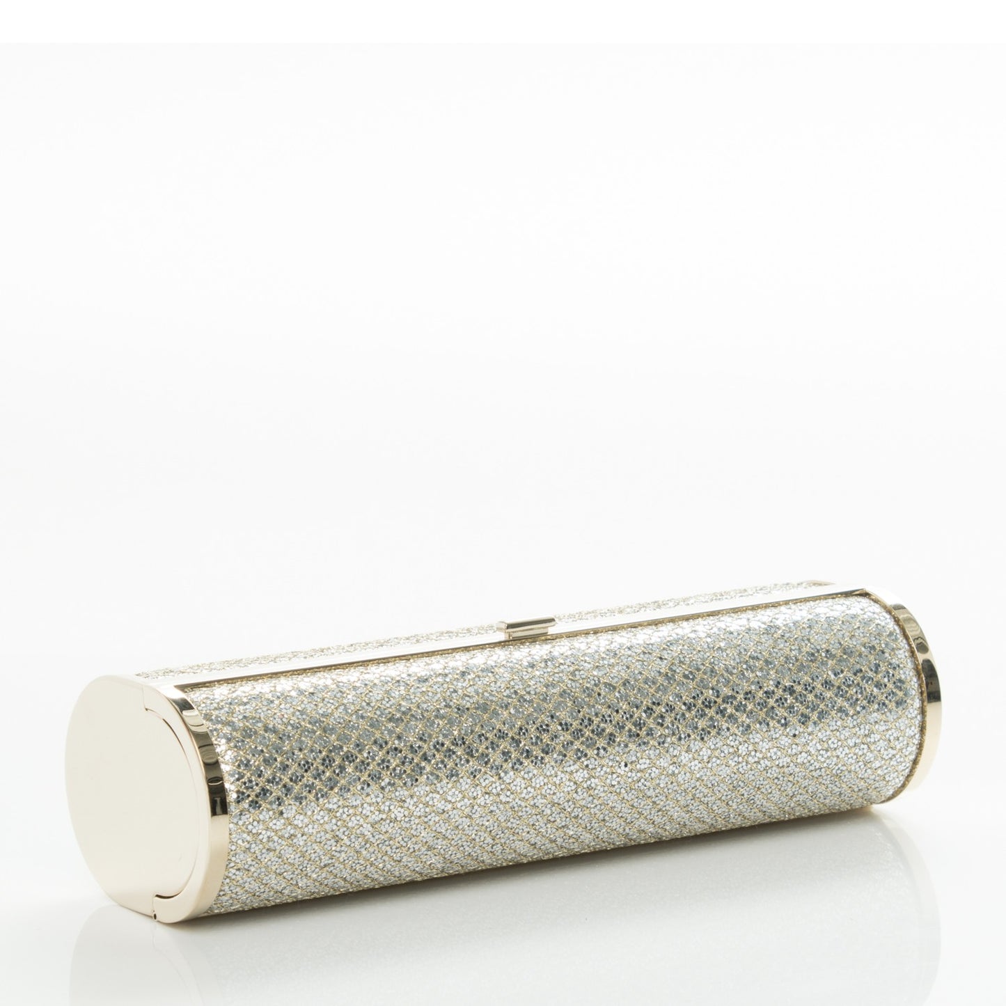 Lame Glitter Tube Clutch Light Gold