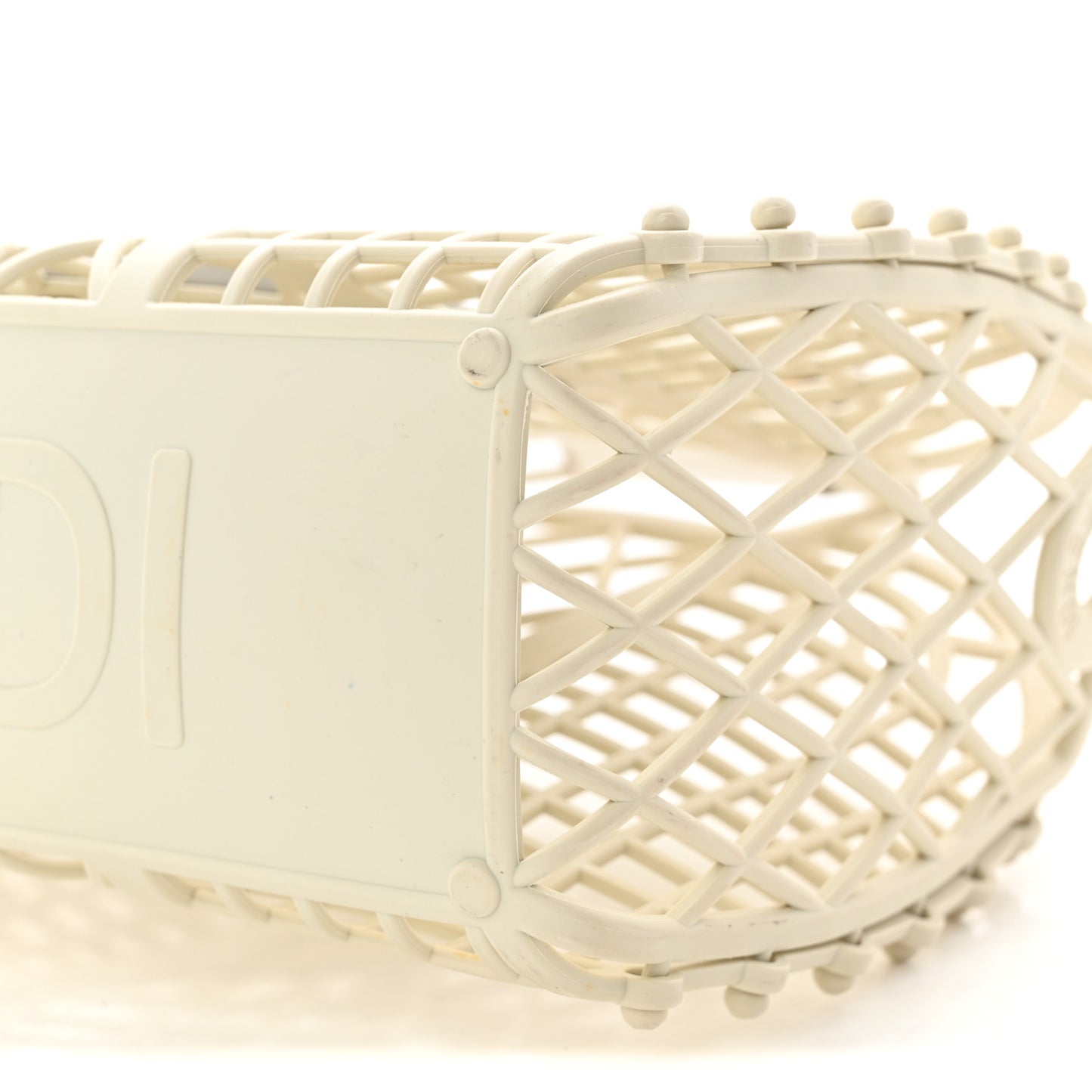 Recycled Plastic Vitello Liberty Matte Small Fendi Basket White Ice