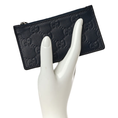 Gucci Guccissima Signature Coin Case Card Holder Blue 2 of 9