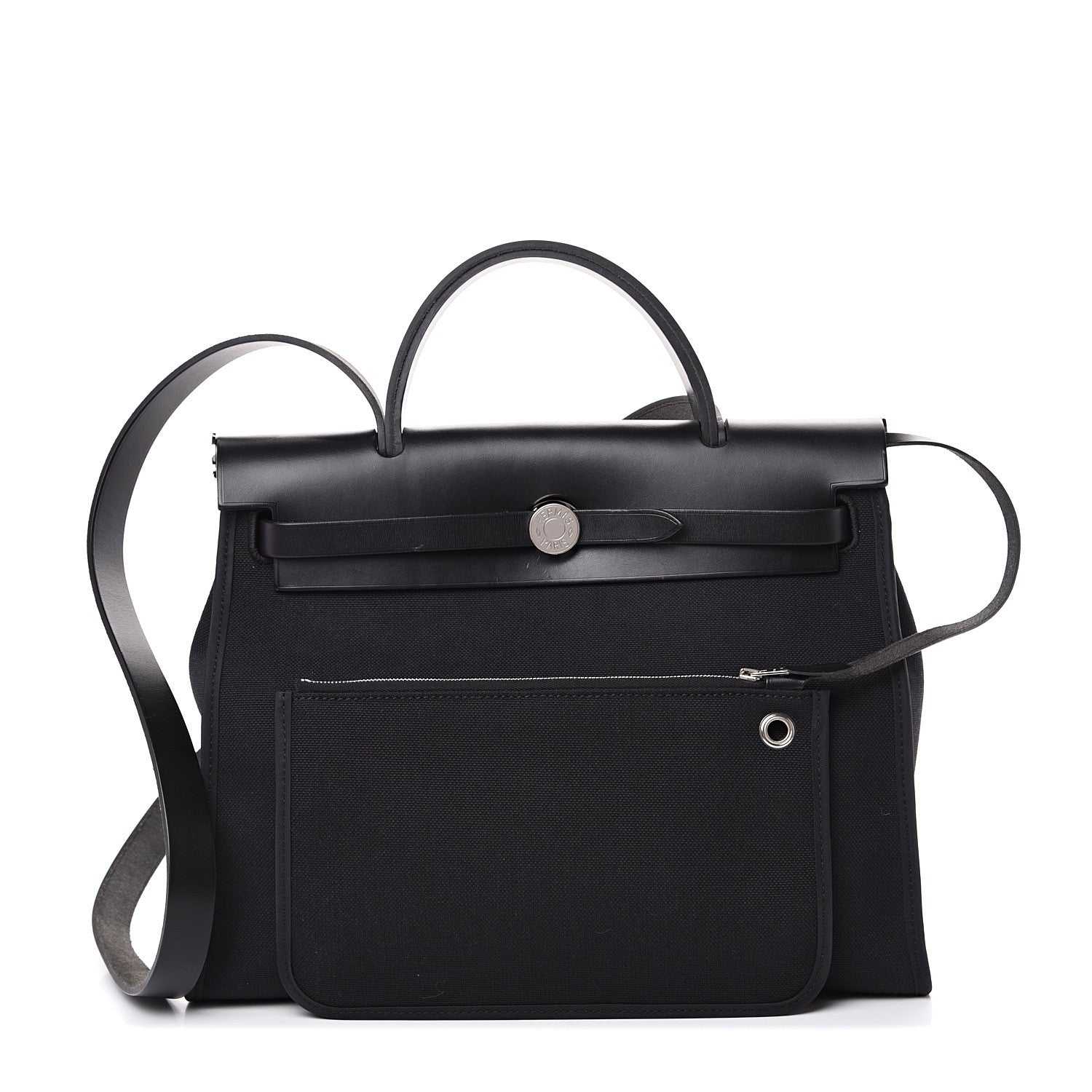 Hermes Military Toile Vache Hunter Herbag Zip PM 31 Black 1 of 12