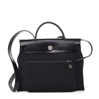 Hermes Military Toile Vache Hunter Herbag Zip PM 31 Black 1 of 12