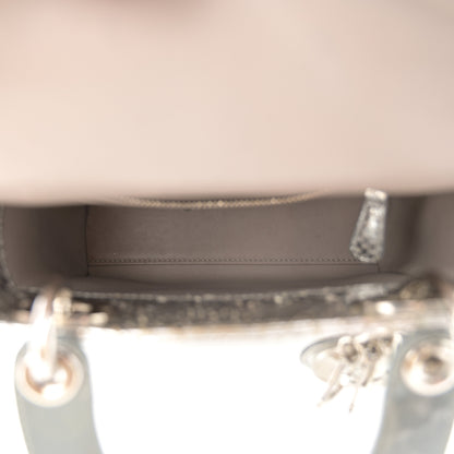 Christian Dior Metallic Snakeskin Mini Lady Dior Silver 5 of 12