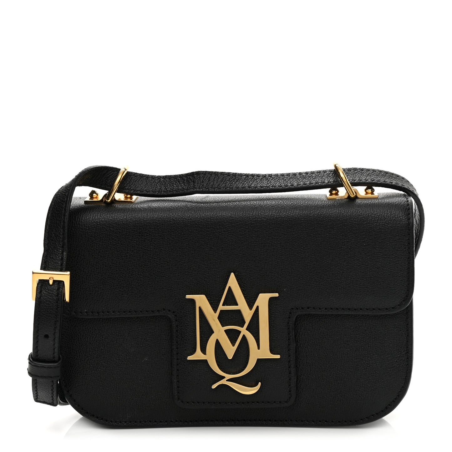 Grained Calfskin Small Insignia Flap Black