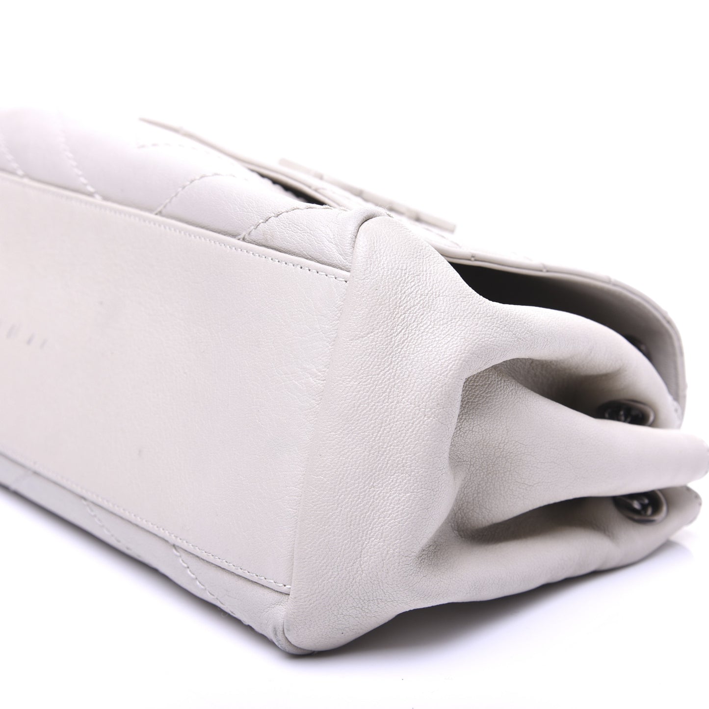 Pebbled Lambskin Chevron Monogram Small Nolita White Vintage White Vintage