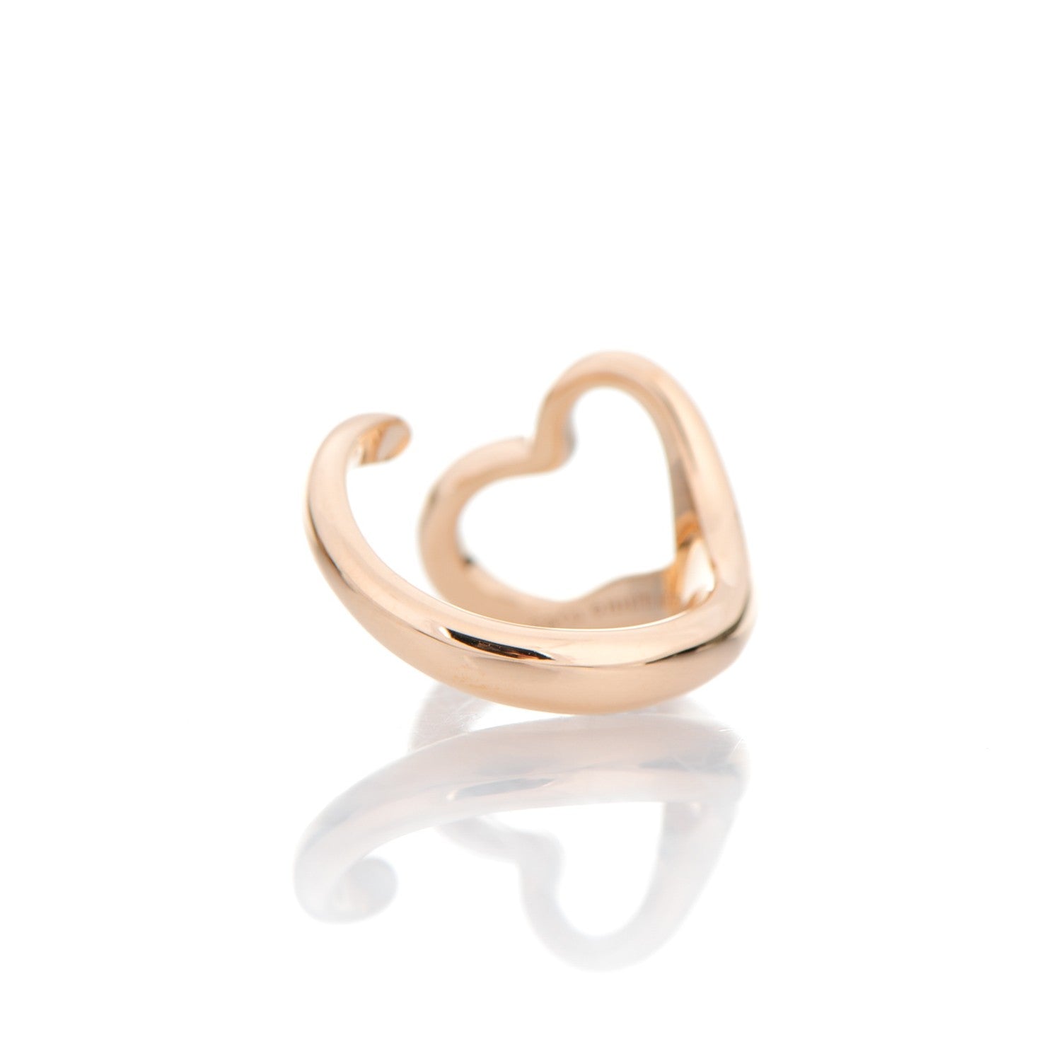 Tiffany 18K Rose Gold Elsa Peretti Small Open Heart Ring 4.5 3 of 5