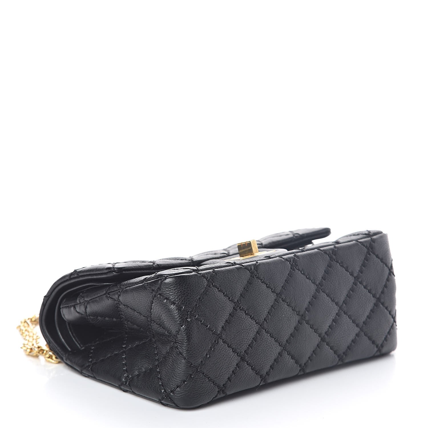 Chanel Calfskin Double Stitch 2.55 Reissue 224 Flap Black 4 of 10