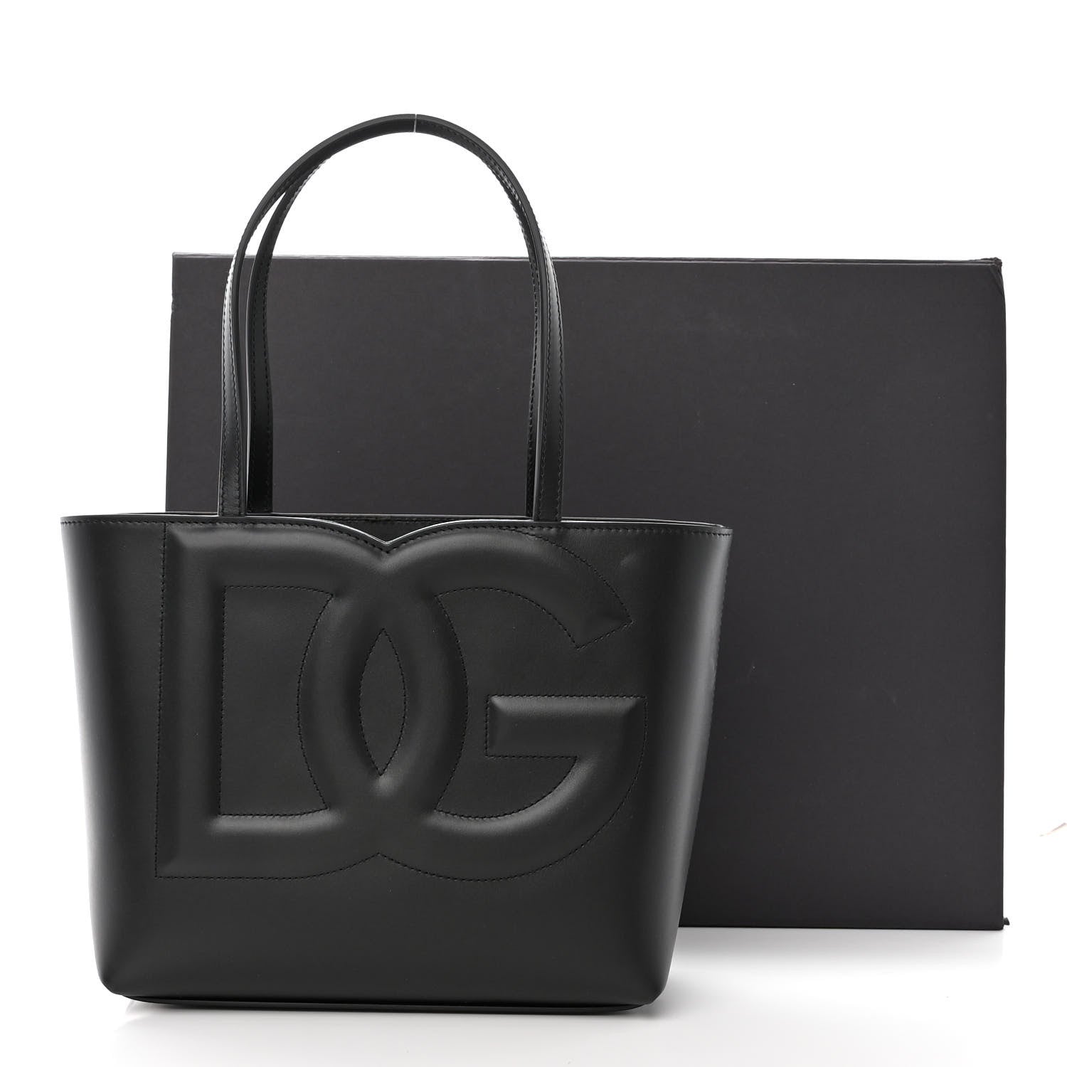 Dolce & Gabbana Calfskin Small DG Logo Shopper Tote Black 10 of 10