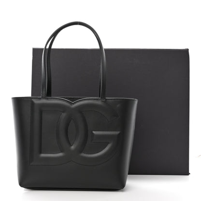Dolce & Gabbana Calfskin Small DG Logo Shopper Tote Black 10 of 10