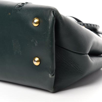 Alexander McQueen Calfskin Whipstitch Folk Tote Bag Dark Green Bottle 8 of 13