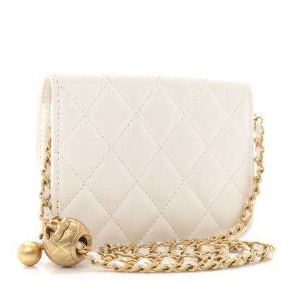 Chanel Lambskin Quilted Pearl Crush Clutch With Chain White 3 of 12