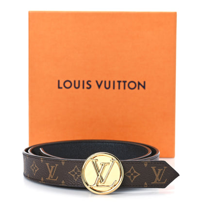 Louis Vuitton Calfskin Monogram 25mm LV Circle Reversible Belt 80 32 Black 6 of 6
