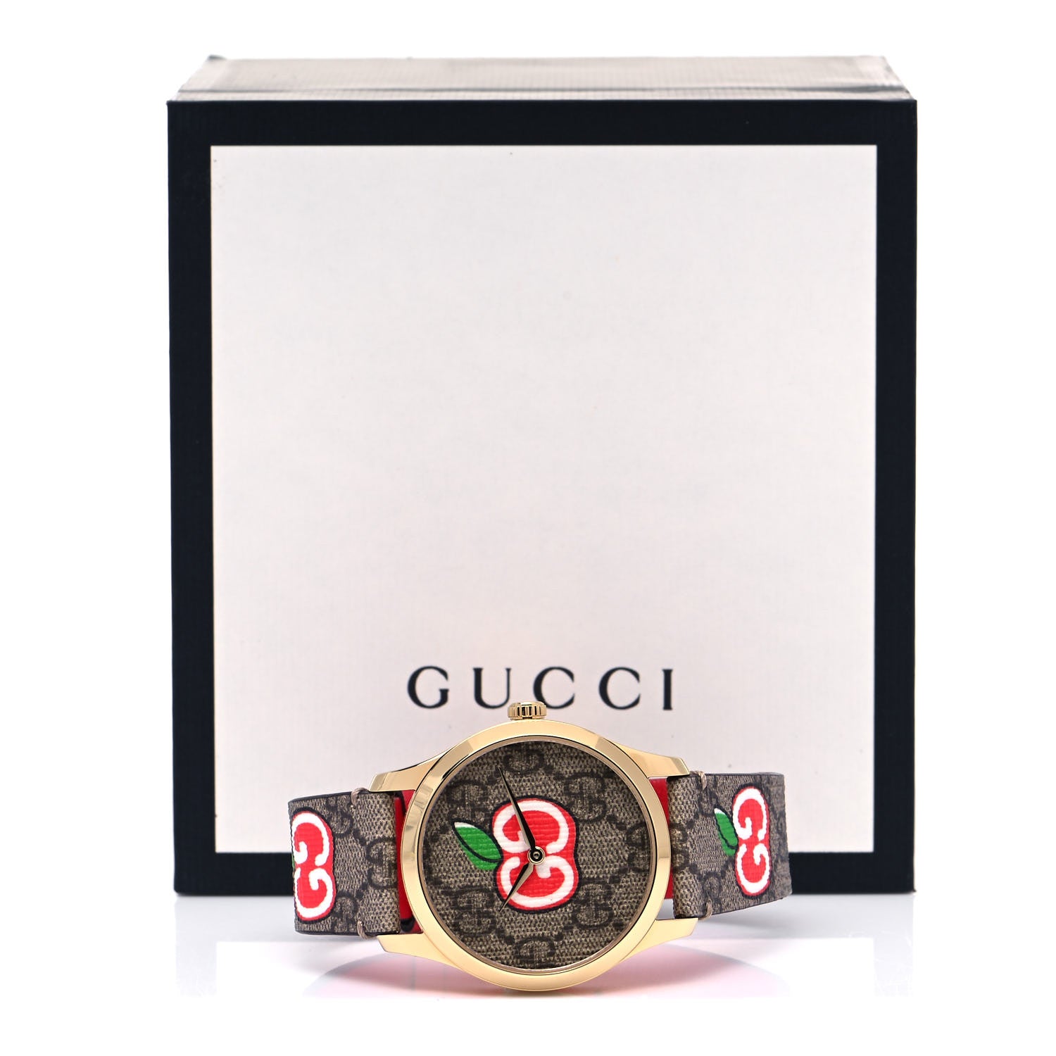 Gucci Stainless Steel Canvas 38mm G-Timeless Chinese Valentine's GG Apple Quartz Watch Brown 5 of 5