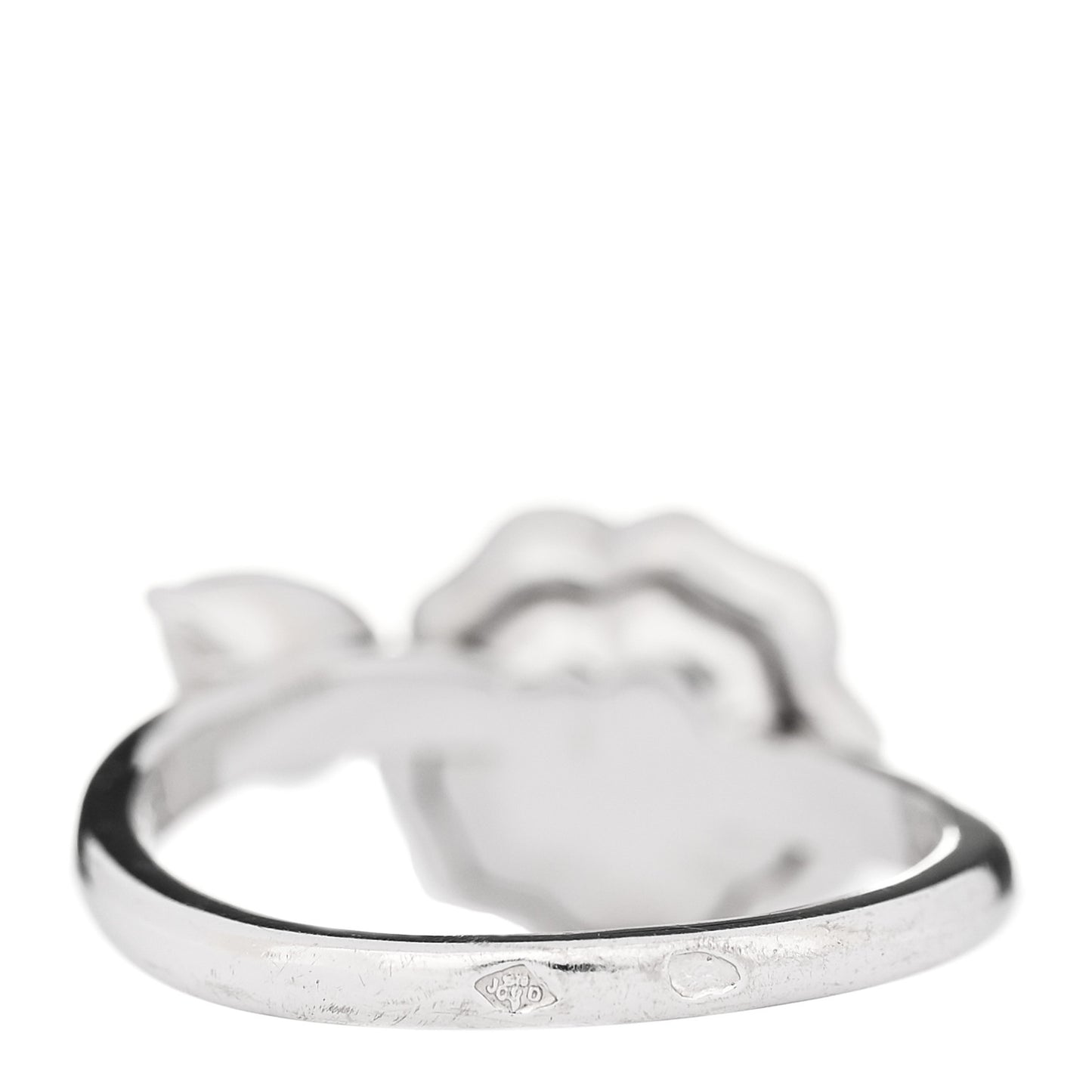 18K White Gold Diamond Camelia Precieux Ring 50 5.5