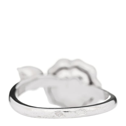 Chanel 18K White Gold Diamond Camelia Precieux Ring 50 5.5 3 of 5