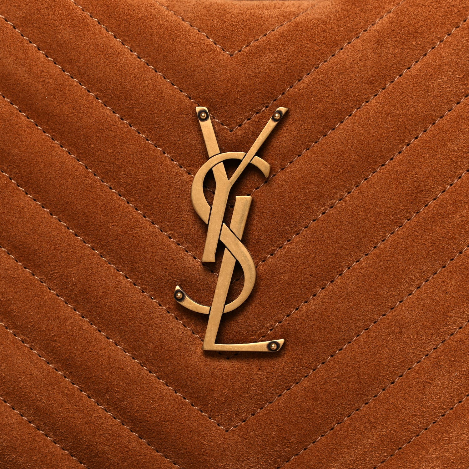Saint Laurent Suede Matelasse Monogram Lou Camera Bag Cinnamon 6 of 11