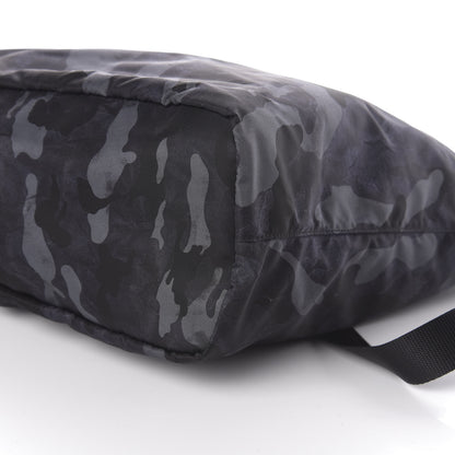 Prada Tessuto Nylon Stampato Camouflage Tote Blue 9 of 9