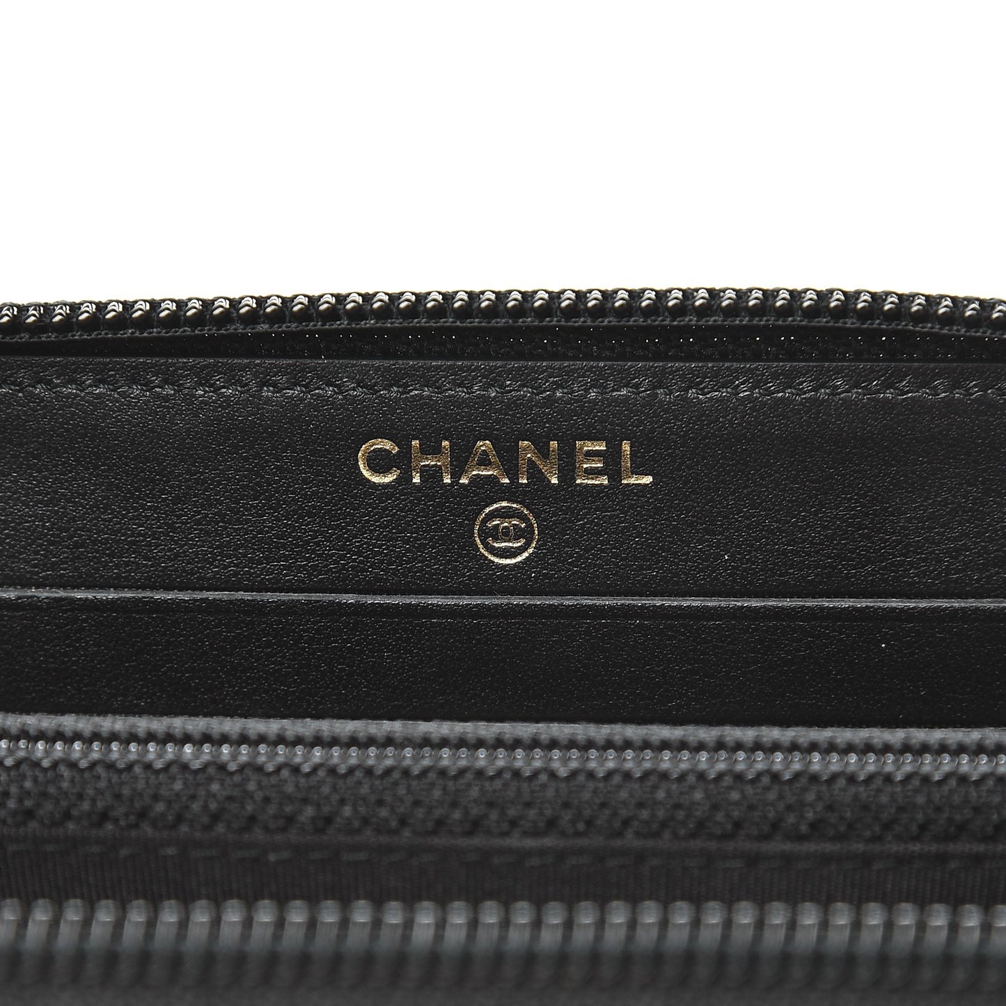 Caviar Quilted Boy Small Zip Around Wallet Black