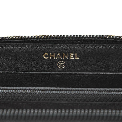 Chanel Caviar Quilted Boy Small Zip Around Wallet Black 6 of 9