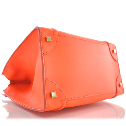 Celine Smooth Calfskin Mini Luggage Bright Orange 6 of 10
