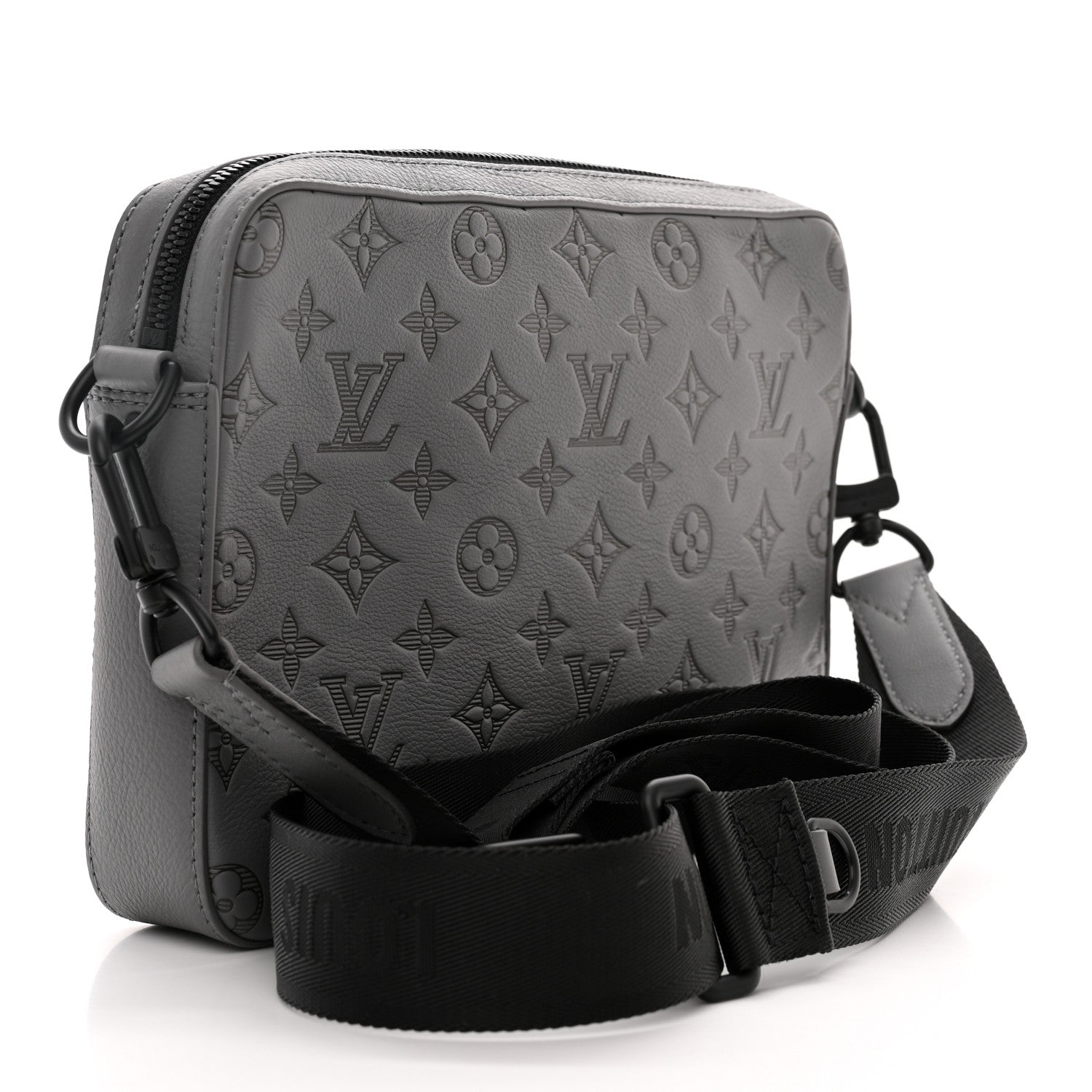 Louis Vuitton Calfskin Monogram Shadow Trio Messenger Anthracite Gray 4 of 10