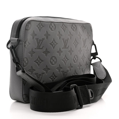 Louis Vuitton Calfskin Monogram Shadow Trio Messenger Anthracite Gray 4 of 10