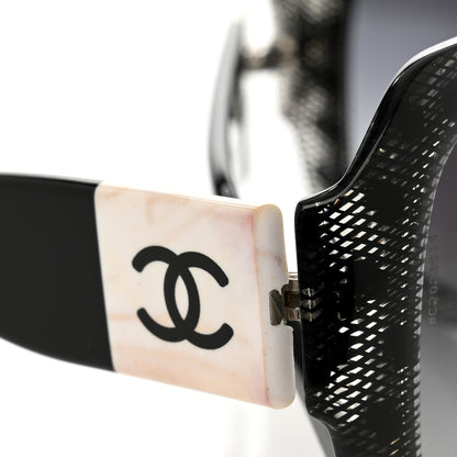 Chanel Acetate CC Lace Effect Sunglasses 5146 Black White 8 of 9