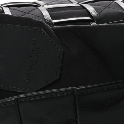 Bottega Veneta Paper Calfskin Maxi Intrecciato Small Cassette Crossbody Bag Black 5 of 13