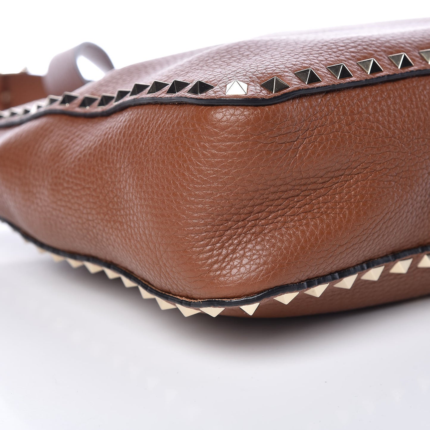 Calfskin Small Rockstud Flip-Lock Messenger Bag Tan