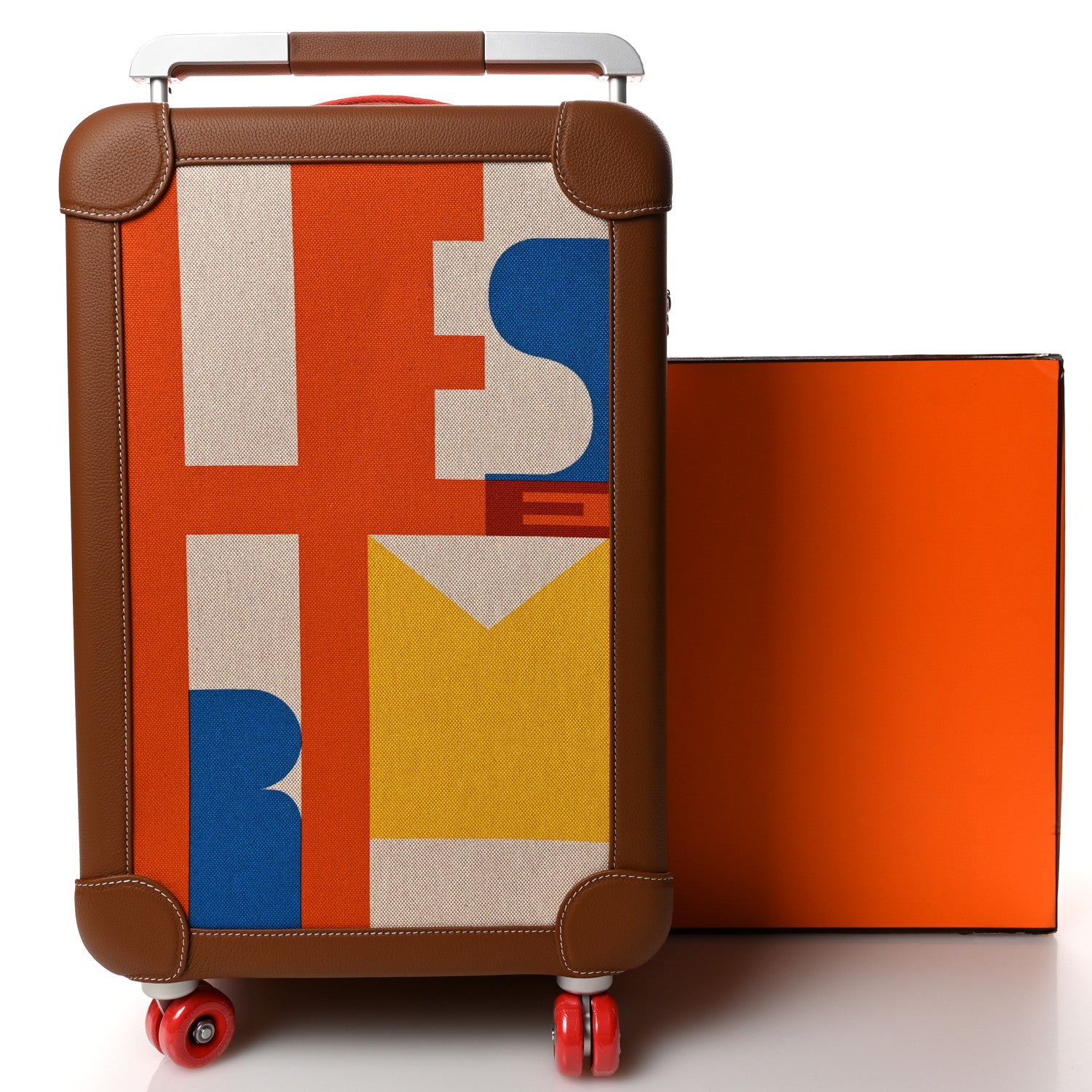 Hermes Canvas Taurillon Regate RMS Rolling Trolley Luggage Multicolor 9 of 9