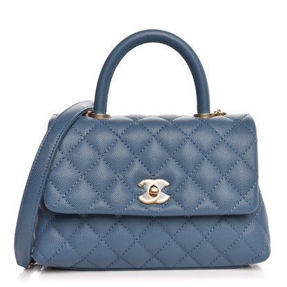 Chanel Caviar Quilted Mini Coco Handle Flap Blue 1 of 8