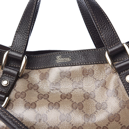 Gucci Crystal Monogram Medium Abbey Convertible Tote Dark Brown 9 of 15