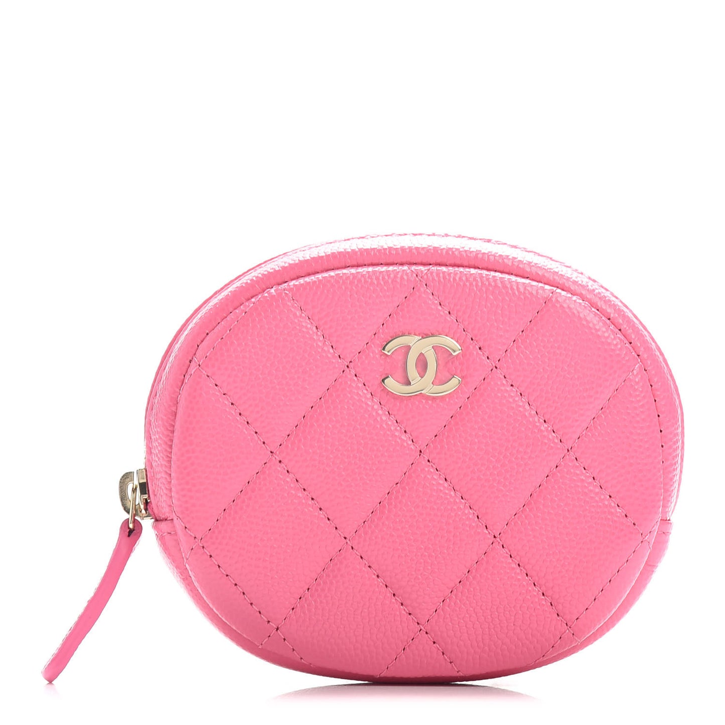 Caviar Quilted Zip Around Classic Coin Purse Pink