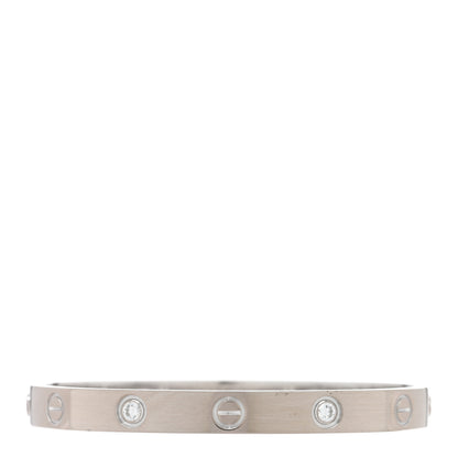 Cartier 18K White Gold 4 Diamond LOVE Bracelet 16 1 of 7