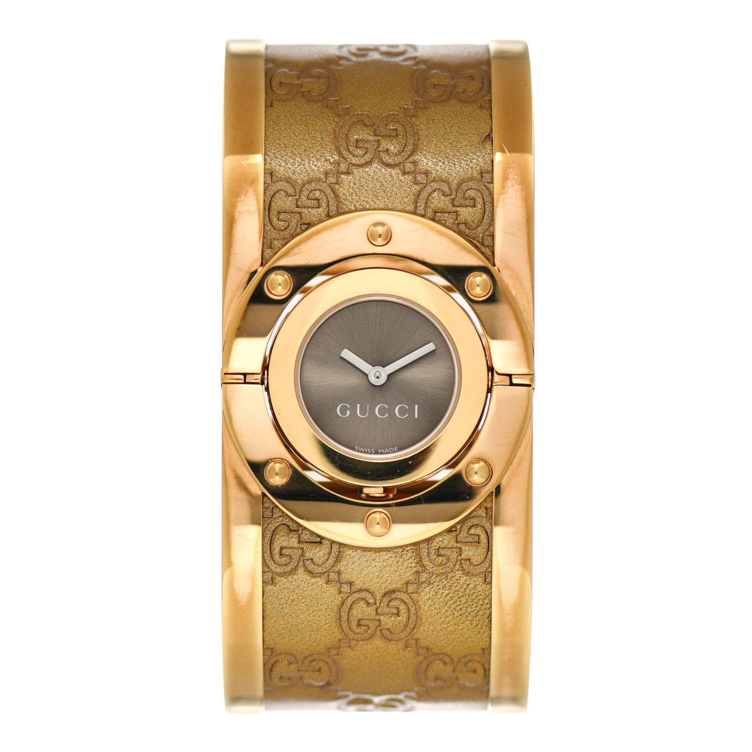Gucci Stainless Steel Calfskin 33mm Twirl Quartz Watch Bronze 1 of 4