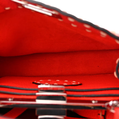 Fendi Vitello Granato Camoscio Selleria Macro Stitchings Small Peekaboo I SEE U Satchel Tullipano 5 of 10