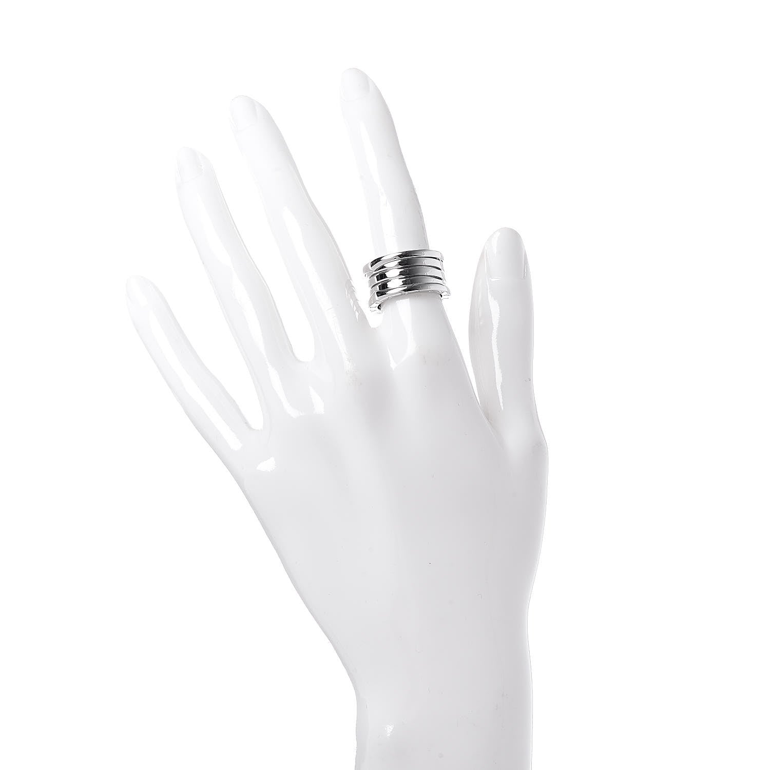 Bulgari 18K White Gold B.Zero1 4 Band Ring 51 5.75 2 of 5
