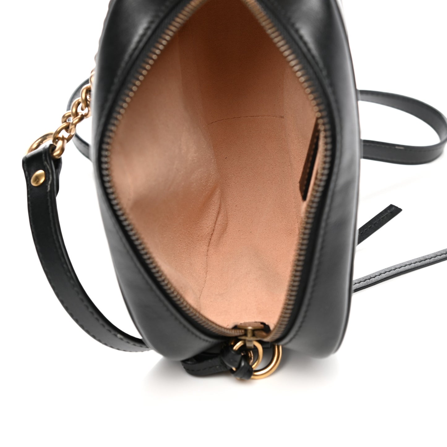 Calfskin Matelasse Mini GG Marmont Chain Shoulder Bag Black