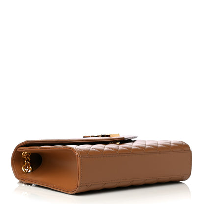 Saint Laurent Grain De Poudre Textured Mixed Matelasse Triquilt Medium Monogram Satchel Tan 3 of 5