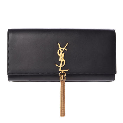 Saint Laurent Calfskin Classic Monogram Tassel Clutch Black 1 of 13